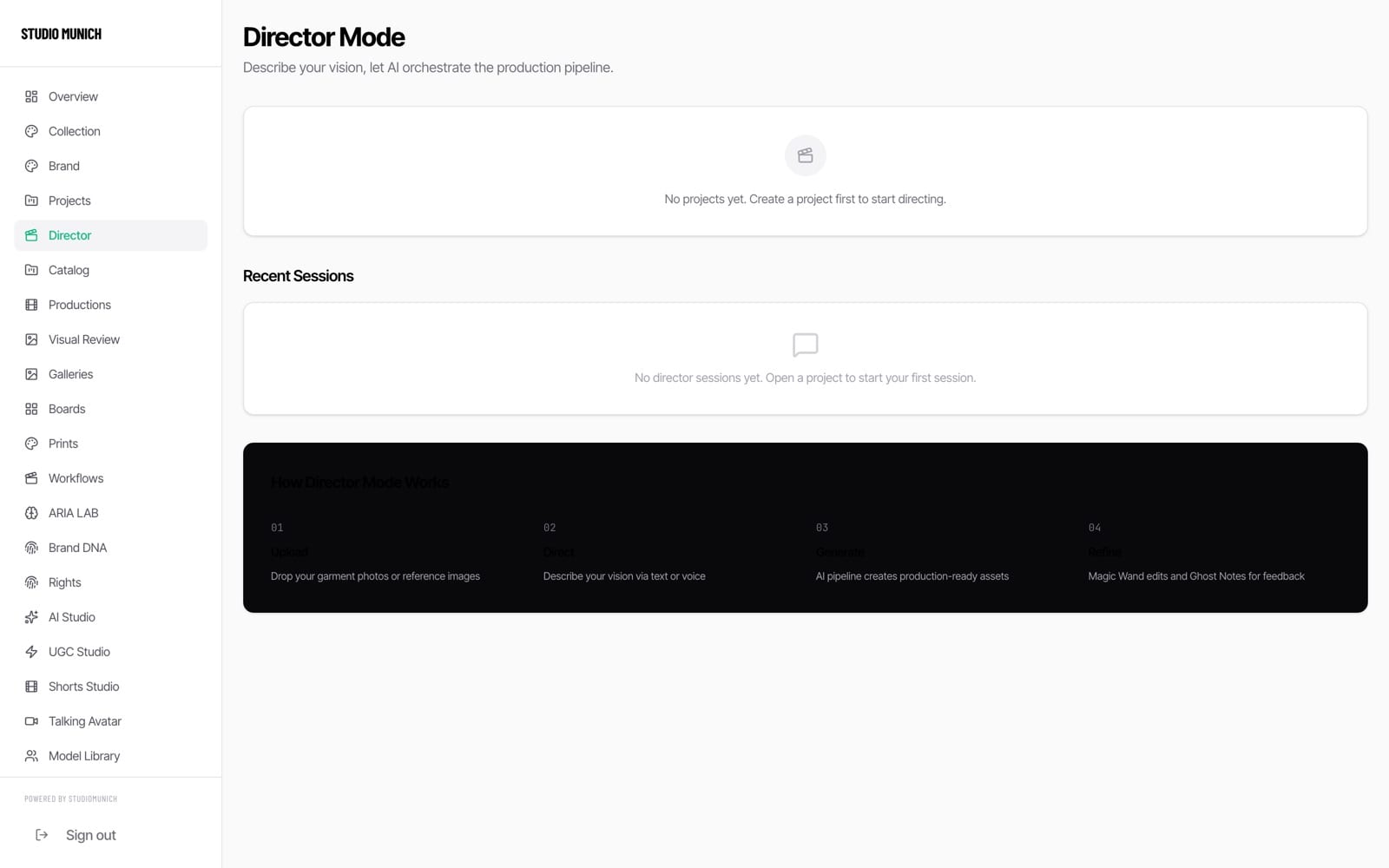 Director Mode: describe your vision, the AI orchestrates the production pipeline