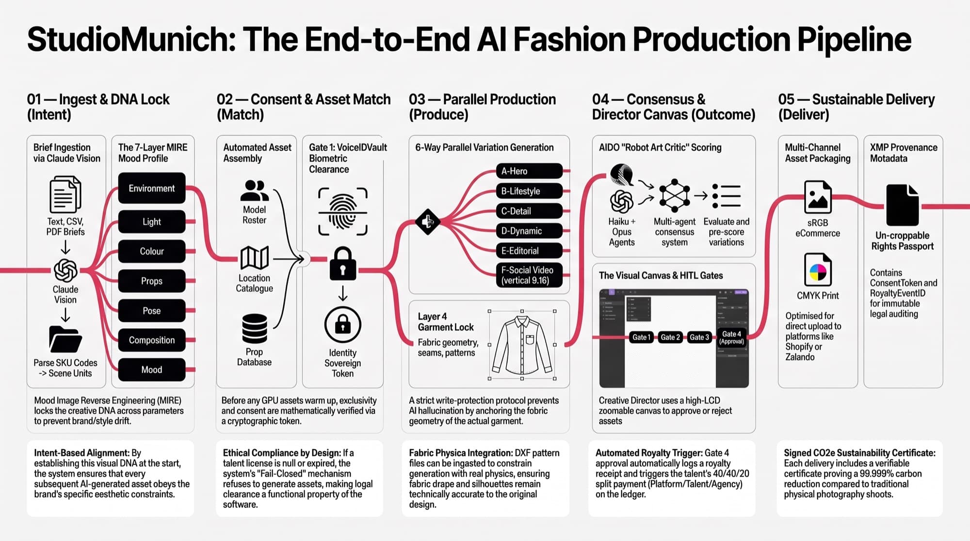 The episode's article page: the end-to-end pipeline infographic